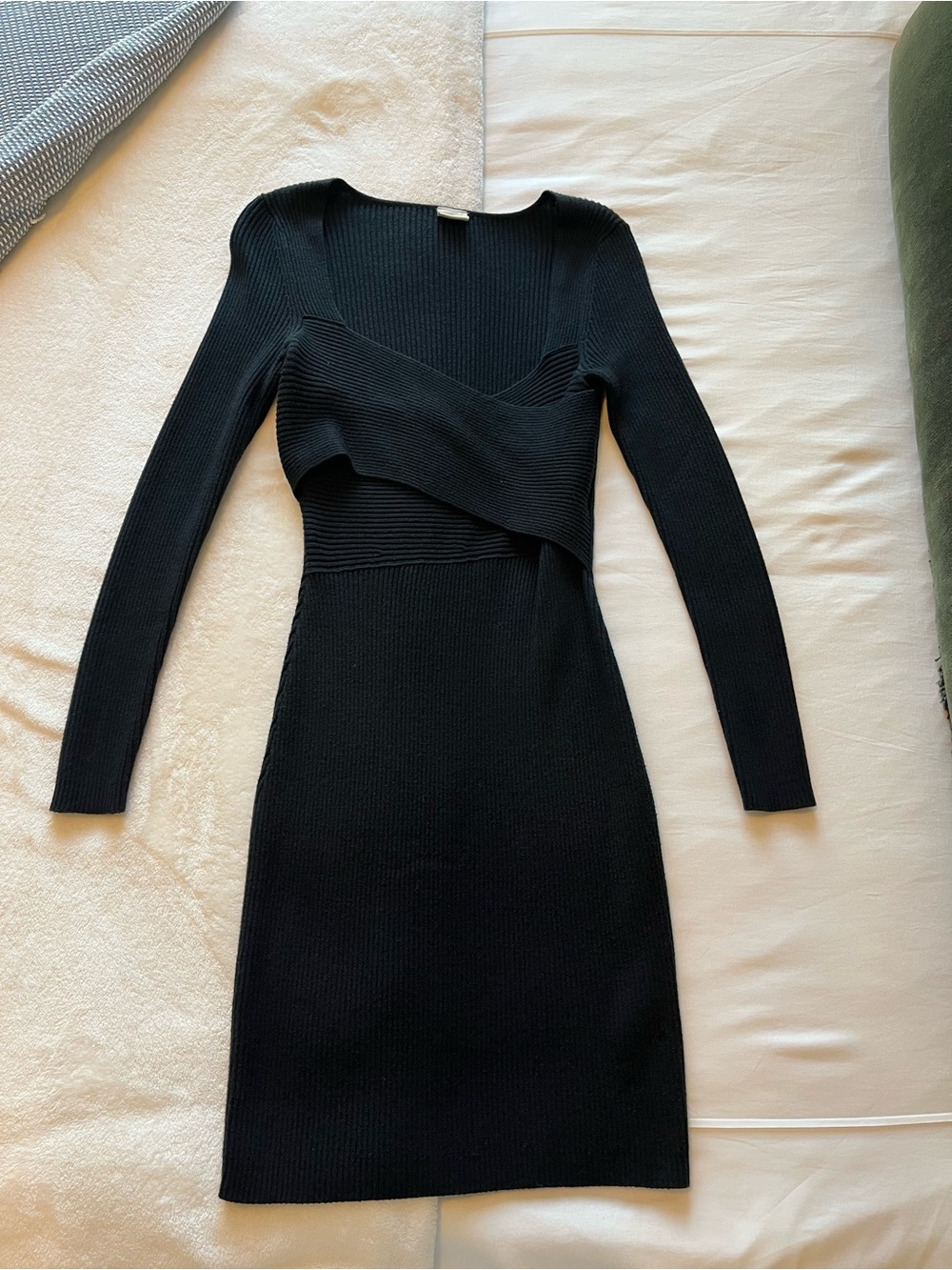 Abercrombie Long-Sleeve Wrap-Front Mini Sweater Dress